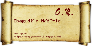 Obagyán Móric névjegykártya